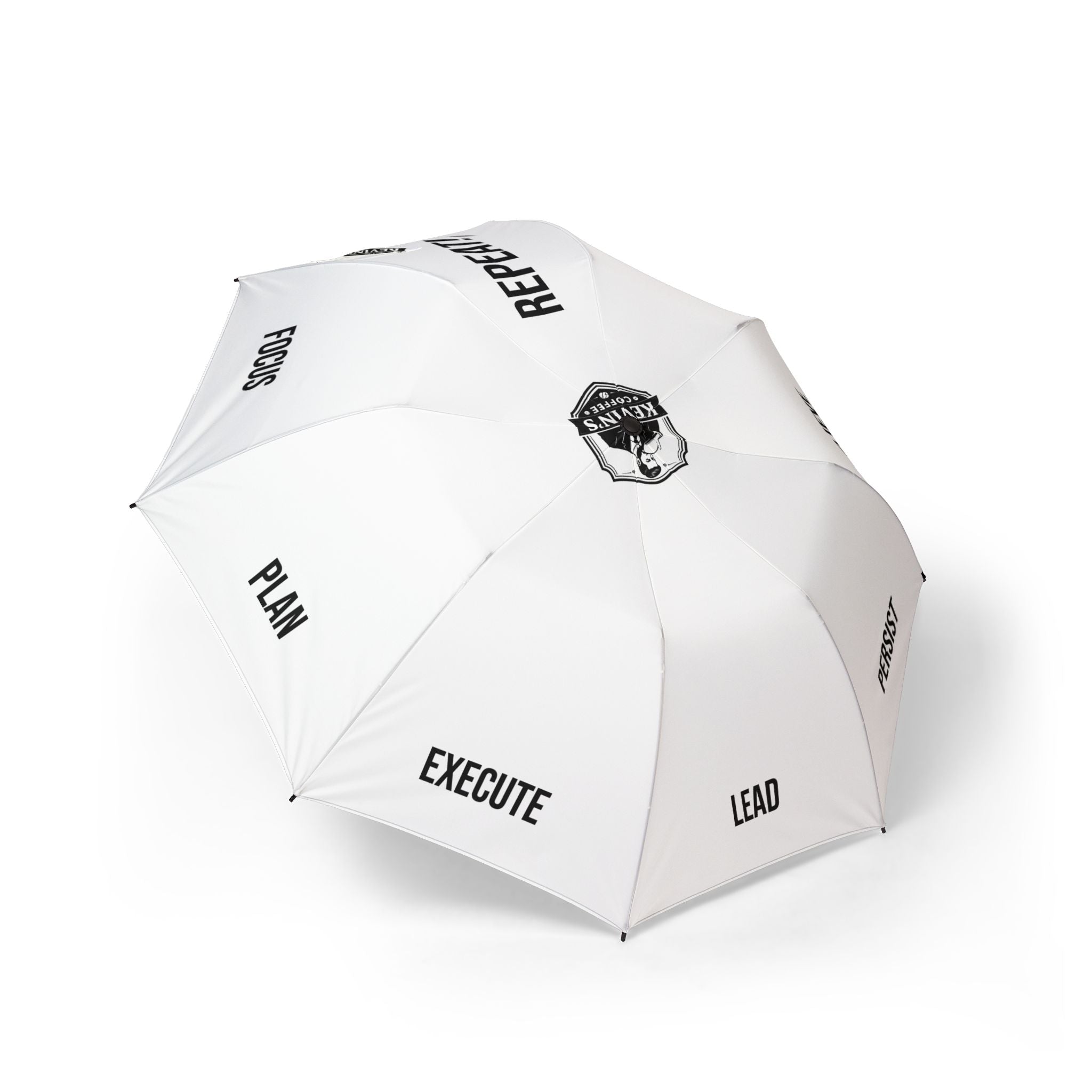 Foldable Umbrella — Motivational “Plan • Execute • Lead • Persist” Compact Rain Umbrella
