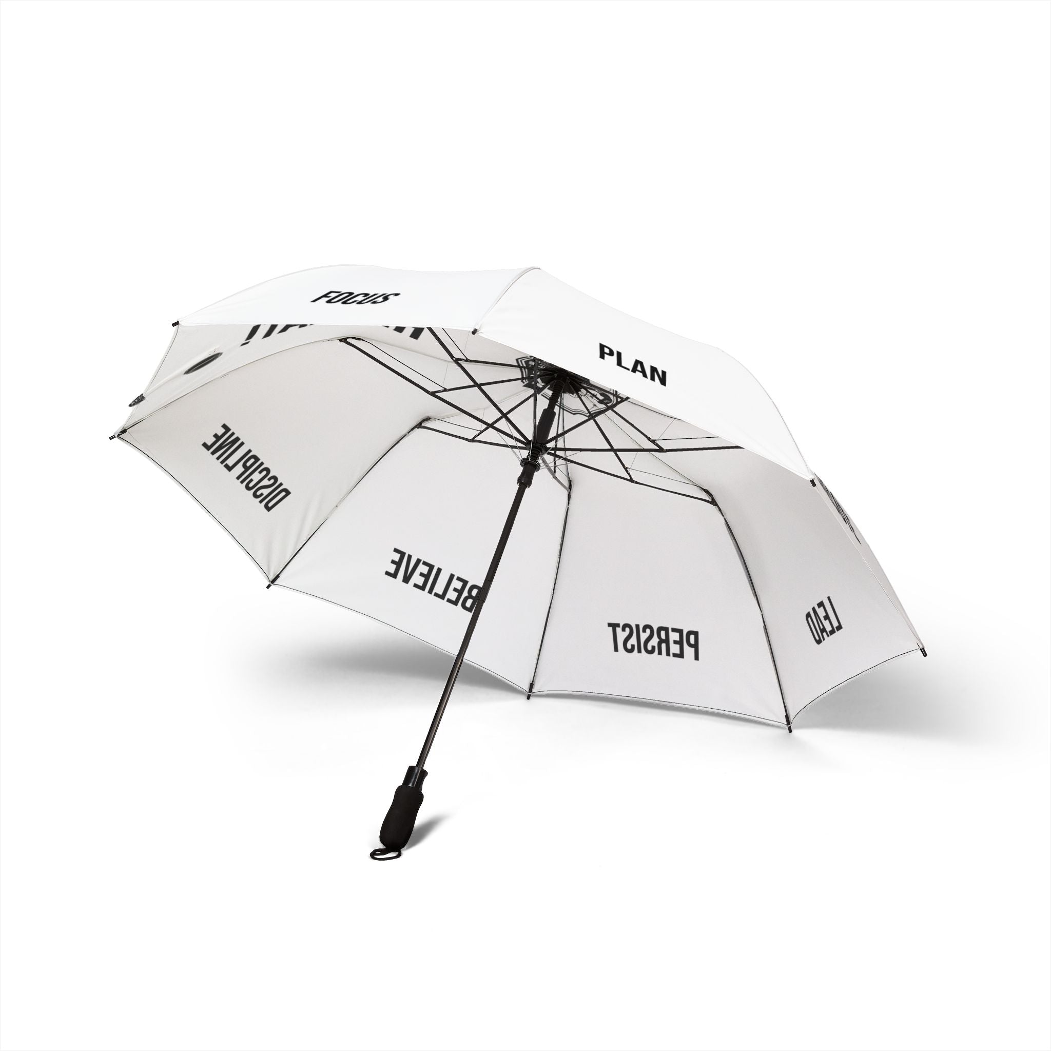 Foldable Umbrella — Motivational “Plan • Execute • Lead • Persist” Compact Rain Umbrella