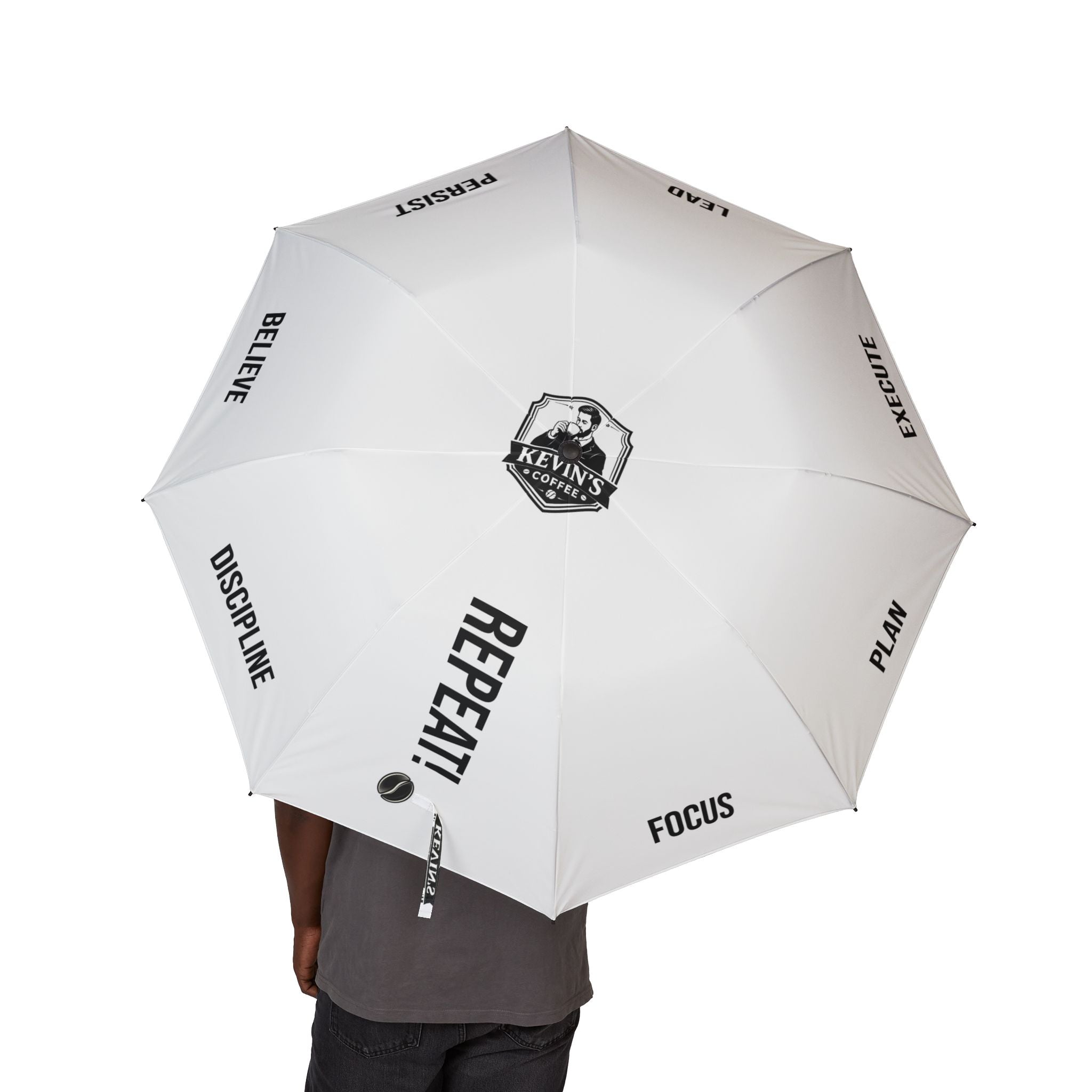 Foldable Umbrella — Motivational “Plan • Execute • Lead • Persist” Compact Rain Umbrella