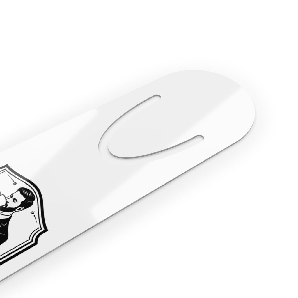 White Kevin's Coffee Metal Bookmark — Sturdy Espresso-Themed Reading Accessory